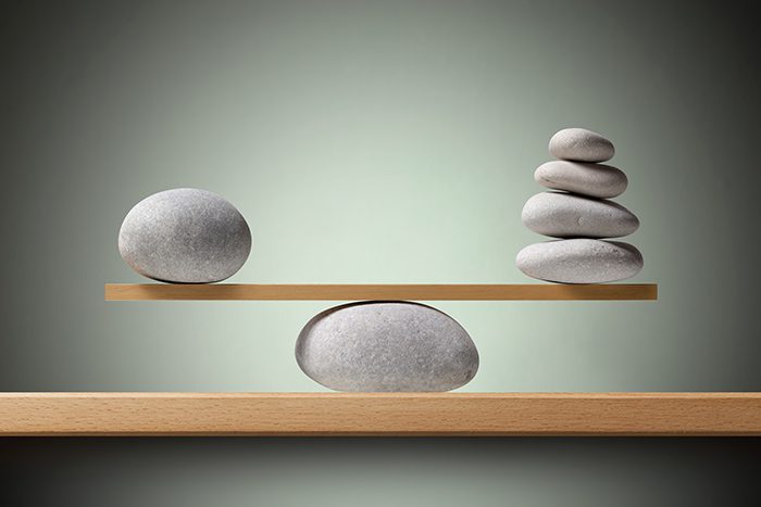 Balancing stones on the shelf.
